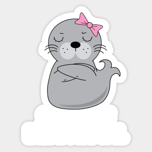 Seal Of Disapproval Woman Funny Sarcastic Pun Sticker